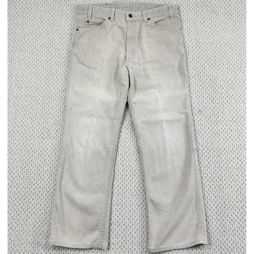 Vtg Levis Action Jeans Fits Mens 34x28 Tan Light Brown Straight Leg 70s/80s
